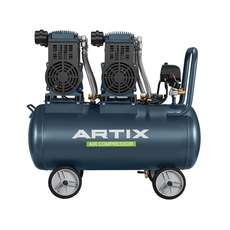 Compresseur d'Air Sans Huile, 4.0HP, 1500W*2-70L