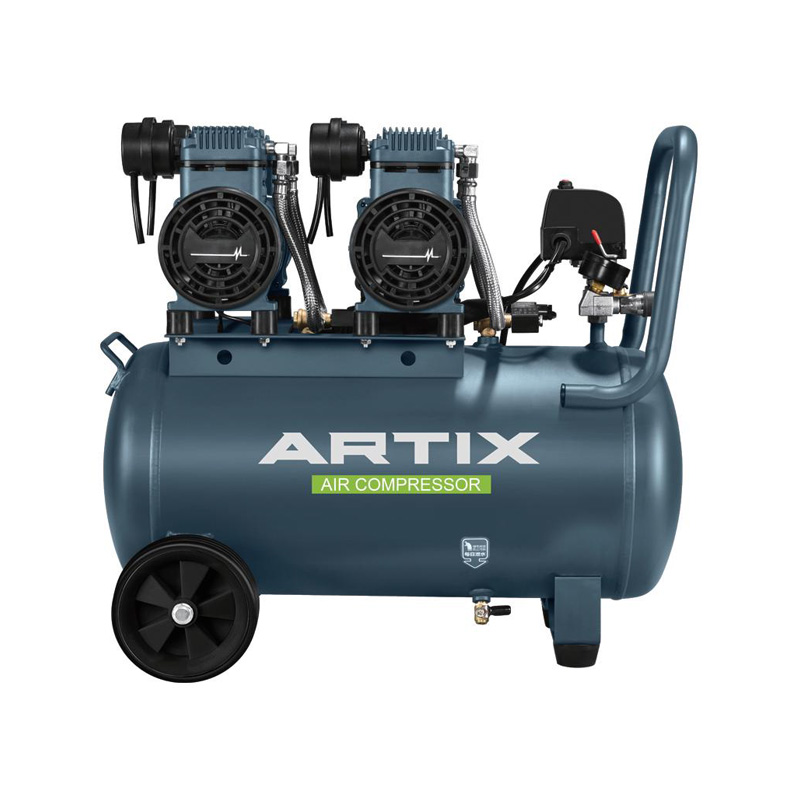 Compresseur d'Air Sans Huile 1,3HP, 1000W*2-50L